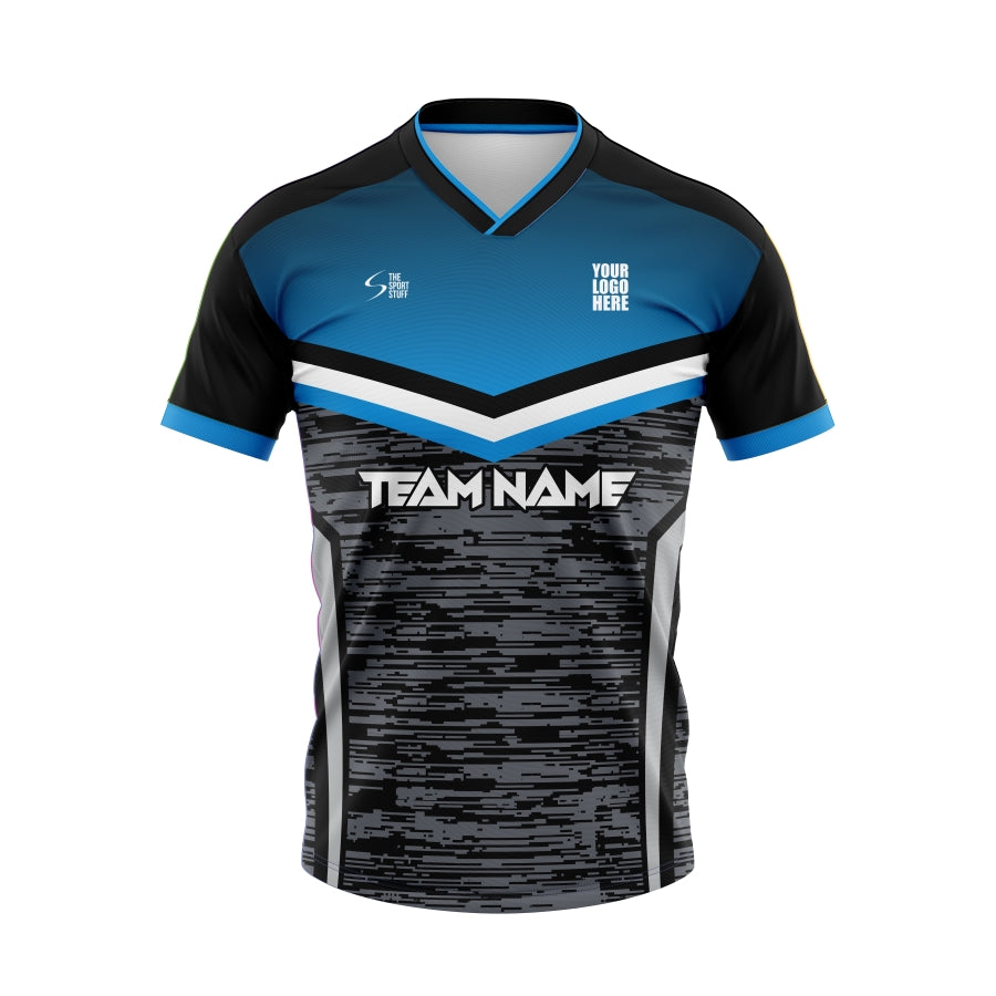 Alpha Blue Customized Football Team Jersey Design